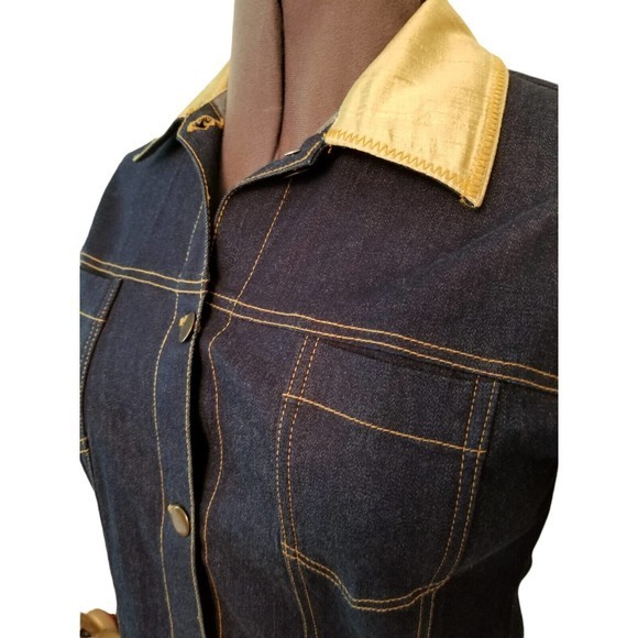 Harlow Women's Blue Jacket Size M (Actual Size Small) Pit to Pit 19 in - Picture 5 of 6